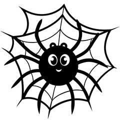 Spider with web cartoon 