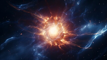 Abstract space wallpaper unveils an amazing star. A spectacularly cosmic energy swirls around the astronomy wallpaper.