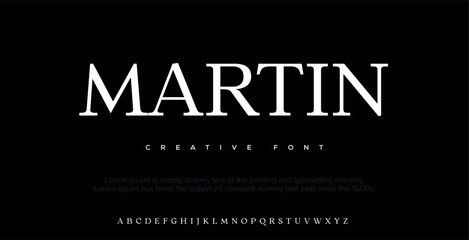 Martin modern alphabet and number fonts. Typography electronic dance music future creative font and numbers design concept. vector illustration