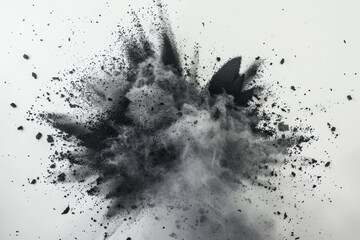 Abstract Black Chalk Dust Explosion in Monochrome Dynamic Background Texture