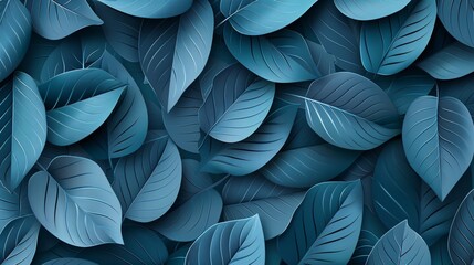 Abstract leaves form a vibrant background, a colorful display of plant life. Nature's design in art, a depiction of green leaves.