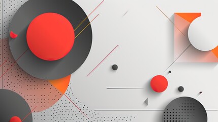 Obraz premium creative colorful geometric shape triangle circle dot and line, minimal modern trend design elements abstract background, banner , flyers design, Generative Ai 