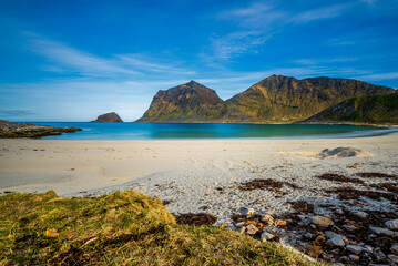 lofoten islands, Norway: view of  haukland beach close to Leknes