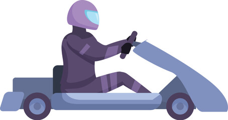 Kart racer icon cartoon vector. Speed auto. Fast action vehicle