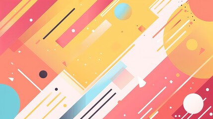 creative colorful geometric shape triangle circle dot and line with grungy noise texture, minimal modern trend design elements abstract background, banner , flyers design, Generative Ai	