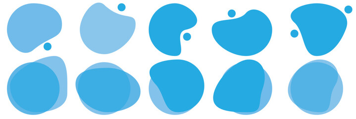 Organic colorful blob shapes. Round abstract organic shape collection. Pebble, drops and stone silhouettes. Random abstract liquid organic irregular blotch shapes. Collection of modern forms