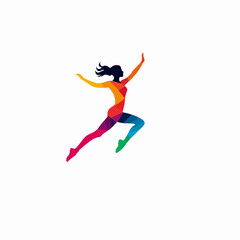 Vibrant Jump: Colorful Silhouette