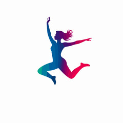 Dynamic Energy: Colorful Person Jumping