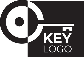 illustration vector graphic logo designs. pictogram logo key icon in square shape black color