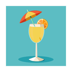 Vector illustration of a glass of lemonade on a colorful background