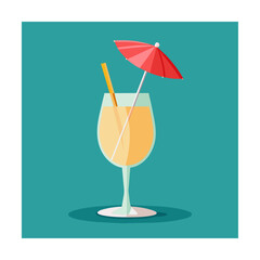 Vector illustration of a glass of lemonade on a colorful background
