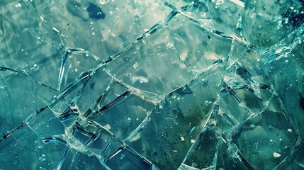 Broken glass into small and large pieces background