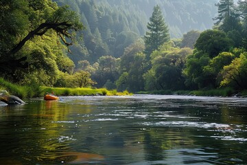 Free photo beautiful scenery of a river surrounded by greenery during daytime  - Powered by Adobe