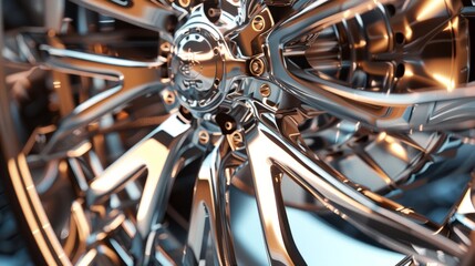 Fototapeta na wymiar Metal Wheel Concept hyper realistic 