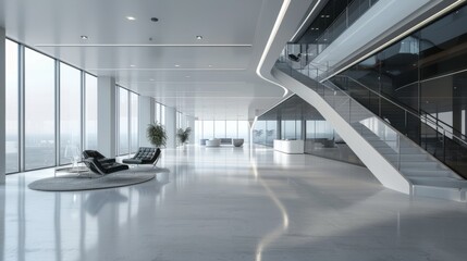 modern office building interior. hyper realistic 