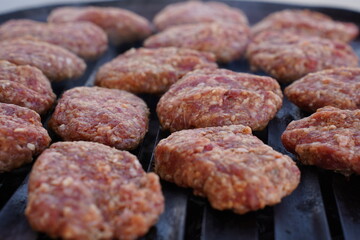 sausages on grill