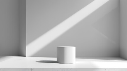 Minimal white pedestal design for product show