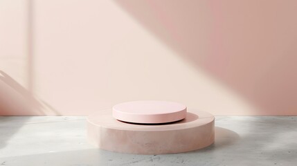 Minimal pink pedestal design for product show