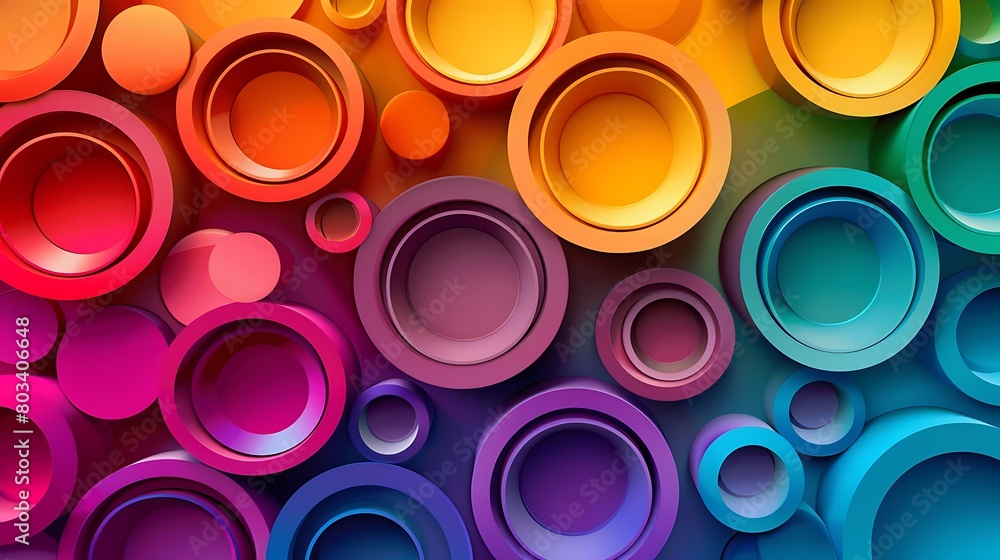 Wall mural modern and trendy abstract background with gradient color circles
