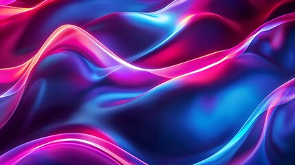 Fototapeta premium neon abstract background made of blurred magic blue light curved lines