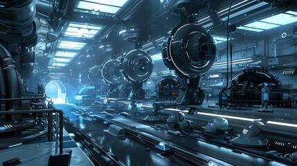 a futuristic looking room with a lot of lights