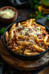 Penne Bolognese With Parmesan Cheese