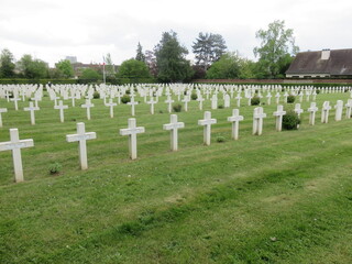 Cimetière militaire français de Beauvais, Oise, Haut-de-France, France. première guerre mondiale.