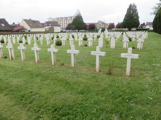 Cimetière militaire français de Beauvais, Oise, Haut-de-France, France. première guerre mondiale.