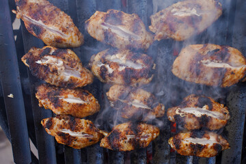 grilled meat on the barbecue