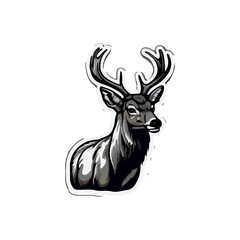 Cute deer cartoon icon illustration. funny animal drawing stickers.
