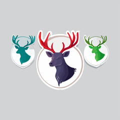 Cute deer cartoon icon illustration. funny animal drawing stickers.