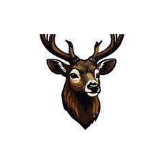 Cute deer cartoon icon illustration. funny animal drawing stickers.