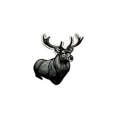 Cute deer cartoon icon illustration. funny animal drawing stickers.