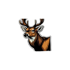 Cute deer cartoon icon illustration. funny animal drawing stickers.