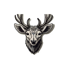 Cute deer cartoon icon illustration. funny animal drawing stickers.