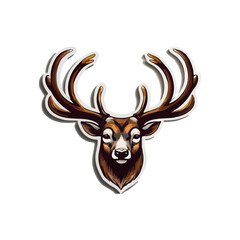 Cute deer cartoon icon illustration. funny animal drawing stickers.