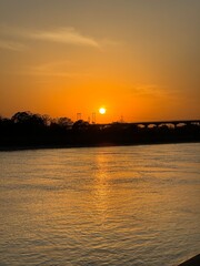 Sunset over river