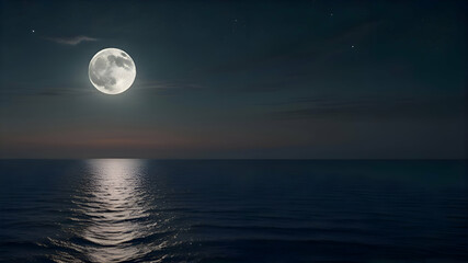 moon over the ocean