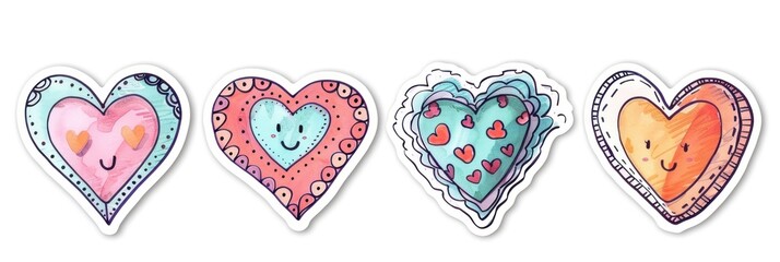 Traditional cartoon heart design for Valentine's Day, birthdays and other holidays, drawn on a white background.