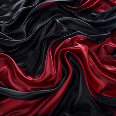 Obraz premium Elegant red and black wavy silk background