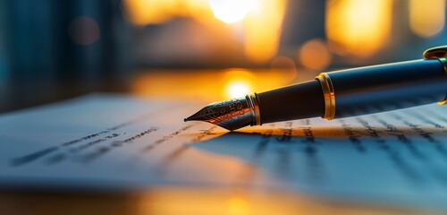 Fountain pen writing on paper 