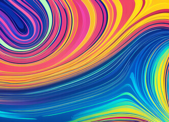 Bright stylish modern wave background in different colors,generative ai
