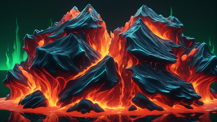 Visuals of liquid magma in shades of navy blue, fiery red, and forest green, pulsating and pulsing against a plain background with subtle lighting, capturing the essence of passion ULTRA HD 8K