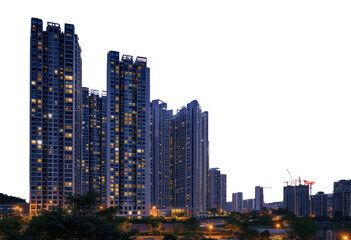 Fototapeta premium PNG Modern condominium buildings moon architecture cityscape.