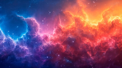 Colorful Digital Artwork of a Nebula in Space