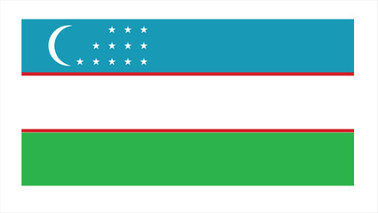 Uzbekistan Flag: Vibrant Patriotic National Symbol.  High-Quality Authentic Uzbekistan Flag Illustration. Close-Up: HD Quality - obrazy, fototapety, plakaty