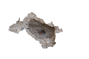 Moisture stains and plaster in poor condition, peeling paint