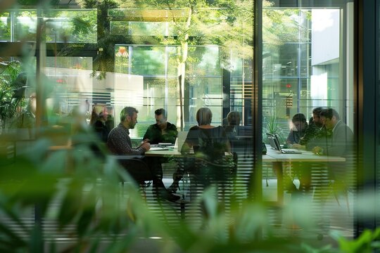 Blurred group of busy business people	