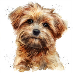 Painting of a Small Dog With Brown Hair