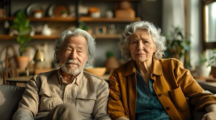 Tranquil Companionship: Elderly Couple in a Modern Home
